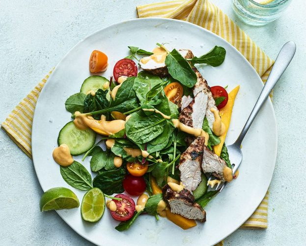 chargrilled chicken and mango salad