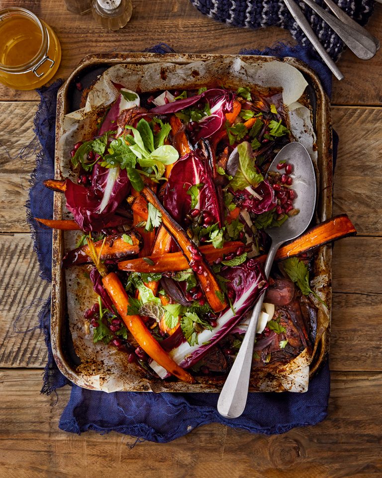 roasted rainbow carrot salad