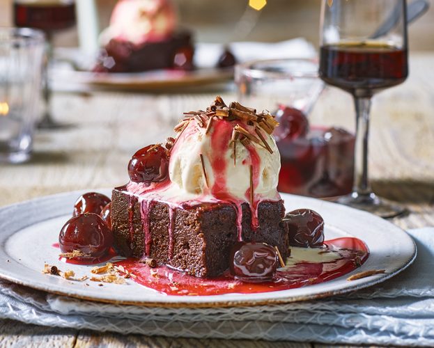 Cherry syrup brownies