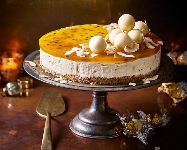 white chocolate passion fruit cheesecake