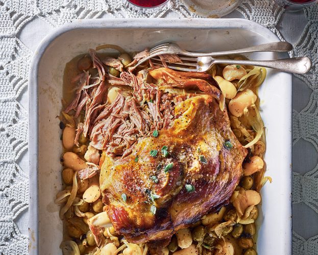slow-cooked lamb shoulder with sherry
