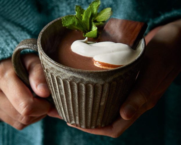 boozy mint hot chocolate