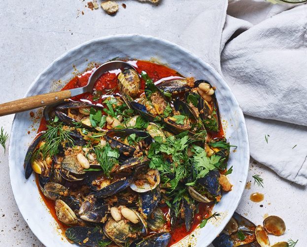 Mussels and clams