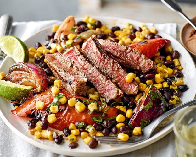 Steak with charred veg