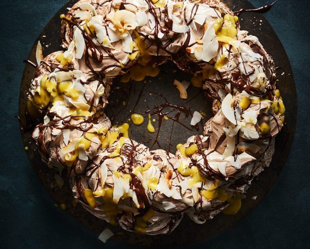 Chocolate coconut meringue