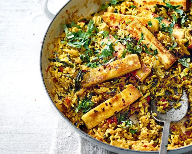 spinach and paneer pilaf