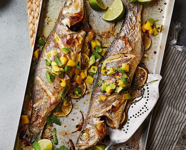 whole sea bass