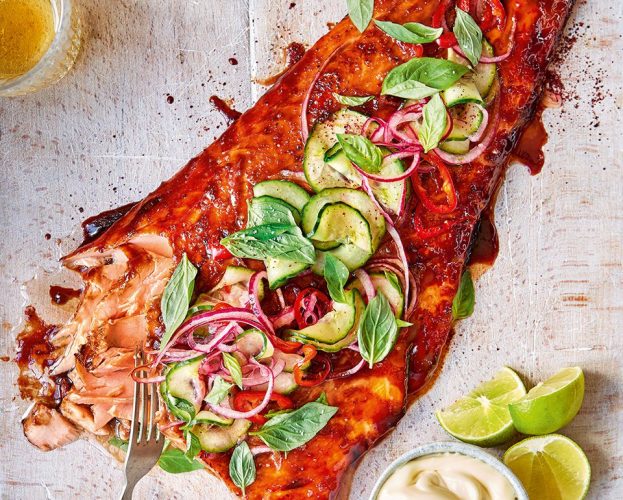 glazed roast salmon