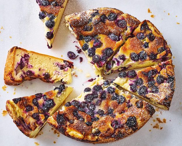Blueberry basque cheesecake