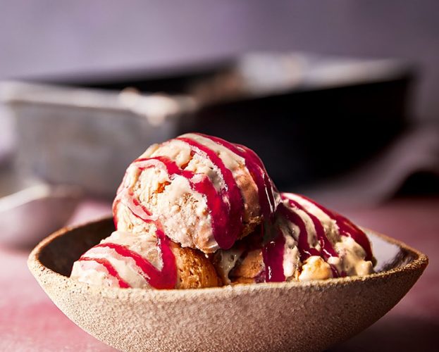 Plum ripple ice cream