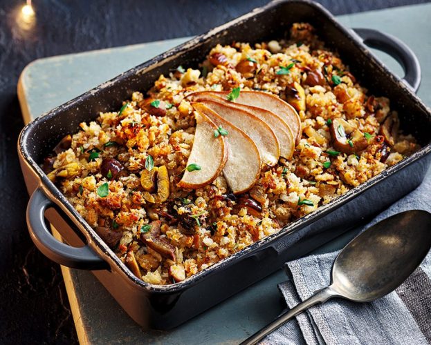 Onion and pear chestnut stuffing