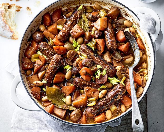 Vegan sausage casserole