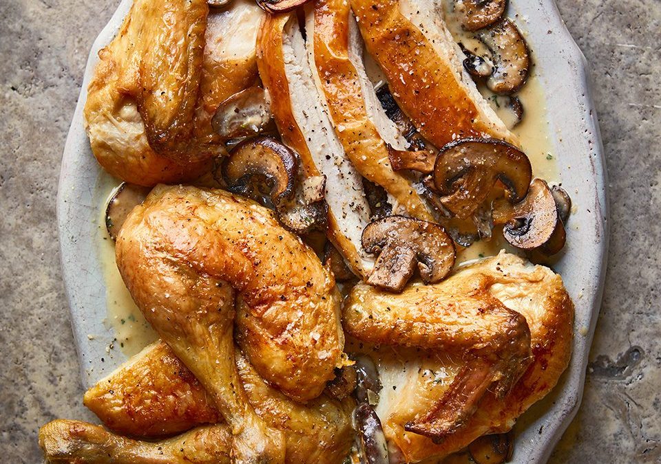 roast chicken with comte