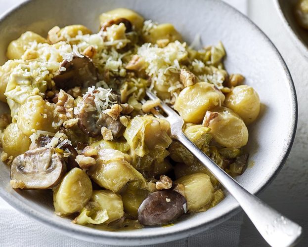 Leek and mushroom gnocchi