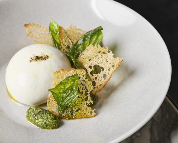 Burrata with croutons