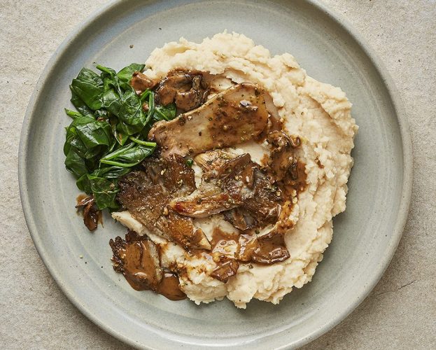 Vegan mushrooms and mash