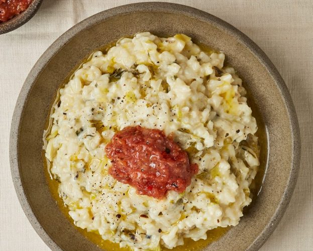 Spring onion risotto