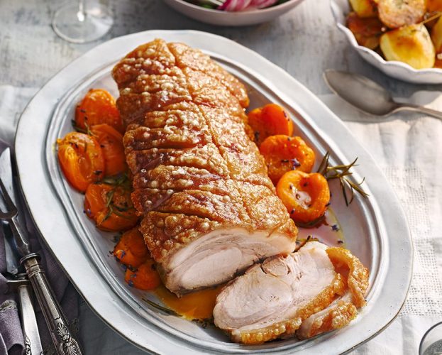 Roast pork with lavender