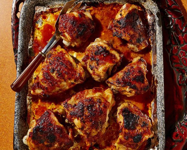 Miso and gochujang butter roast chicken