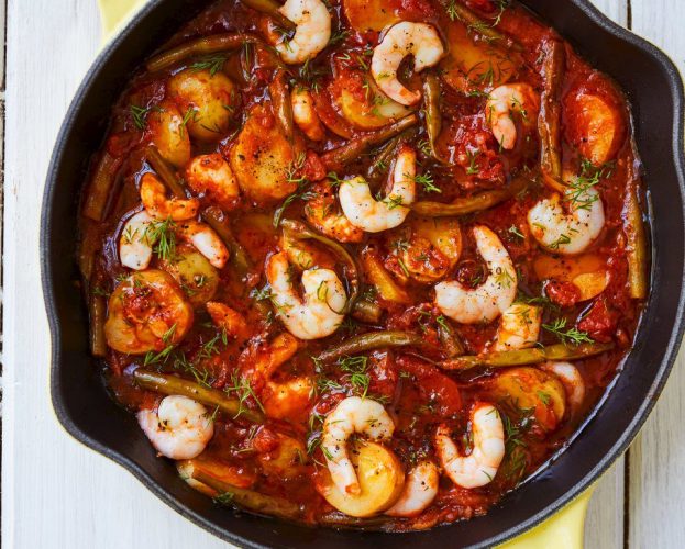 Prawn saganaki