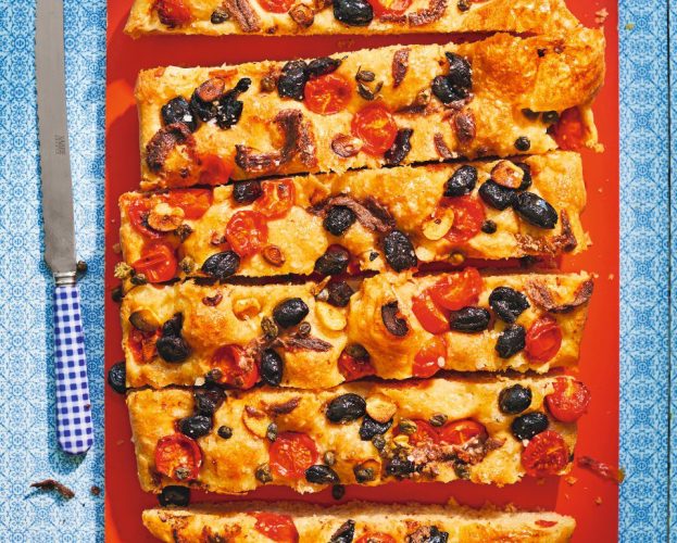 Puttanesca focaccia