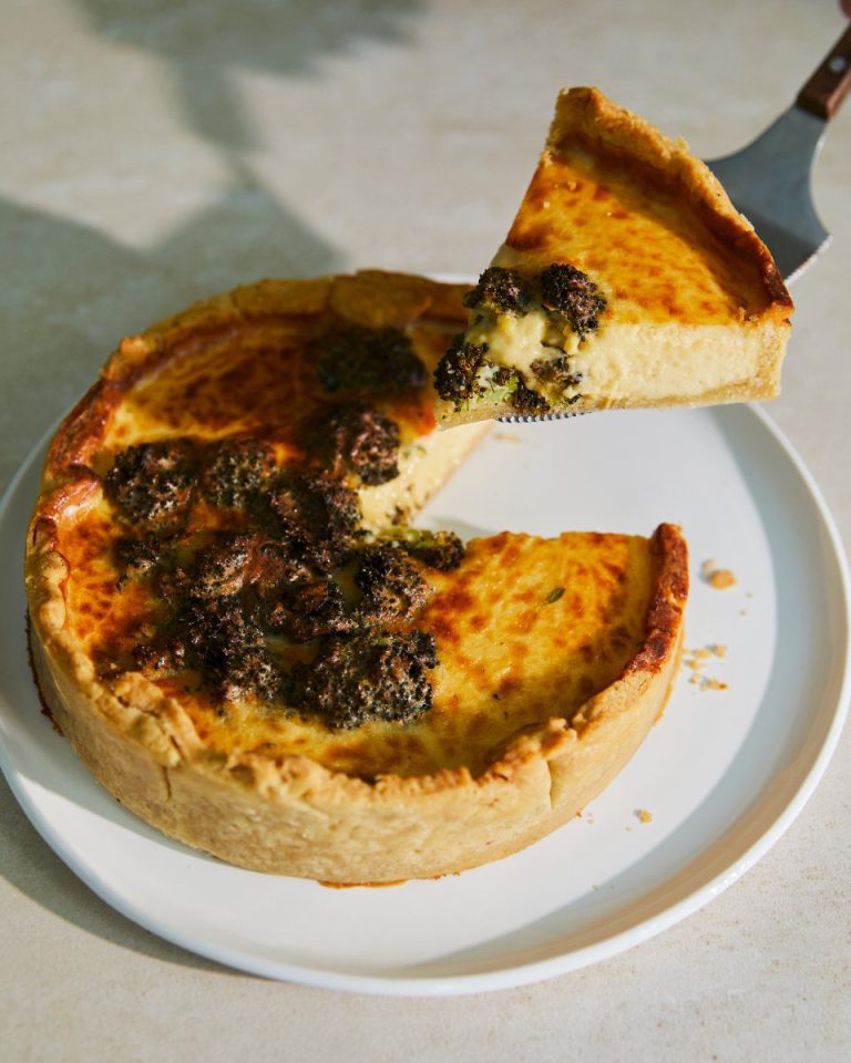 Air fryer broccoli quiche