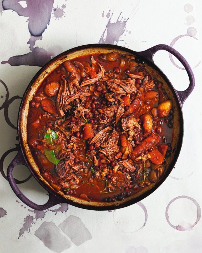 Slow cooked Stew with wine
