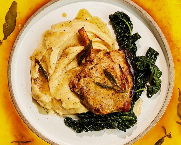 Brown butter pork chops