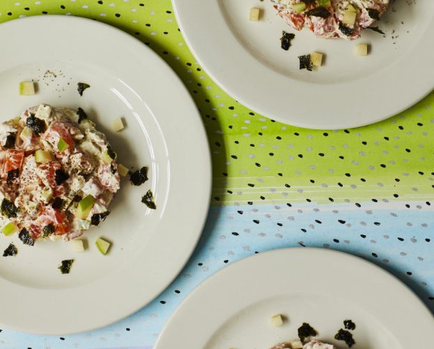 Cured trout tartare