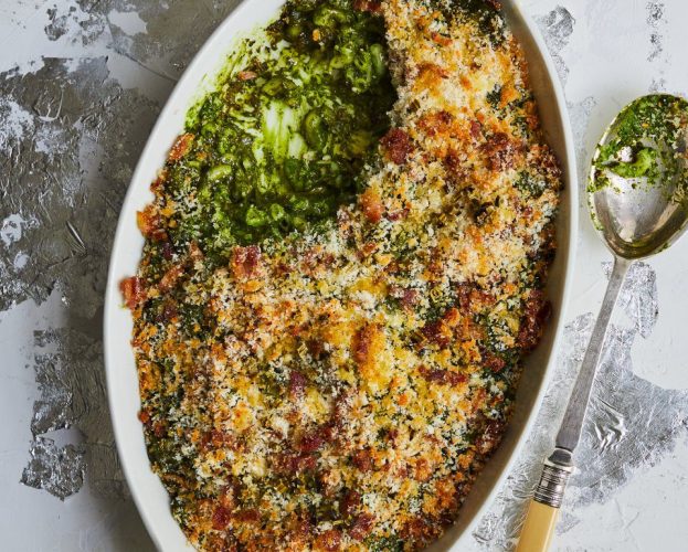 Green mac and cheese