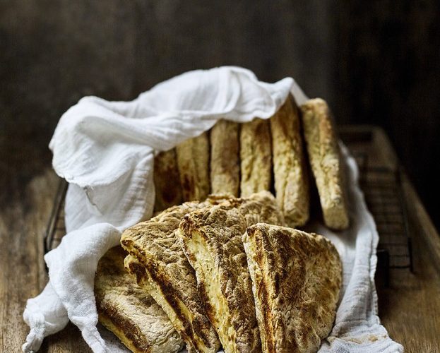 Soda farls wrapped in cloth