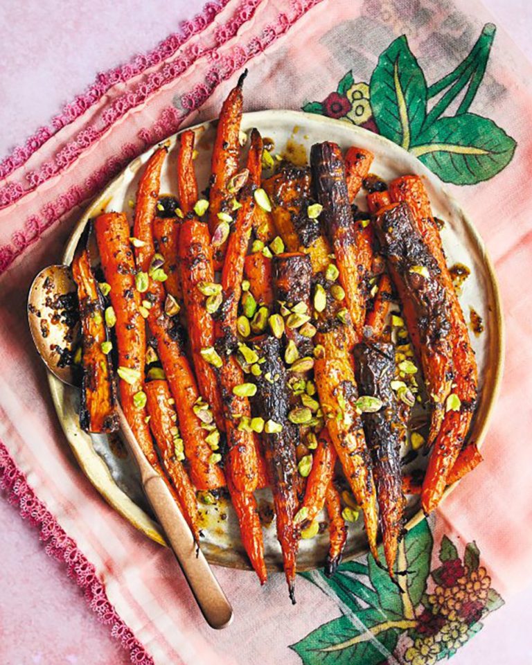 A platter of roasted carrots