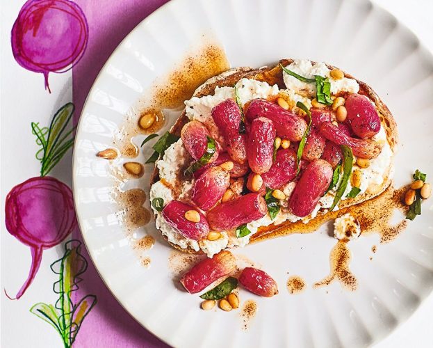 Radishes and ricotta on toast