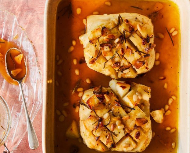 Halloumi with garlic and rosemary fermented honey recipe