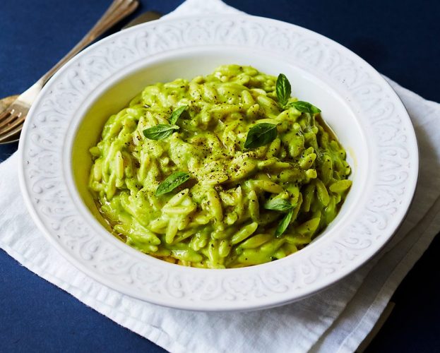 Green pea orzo