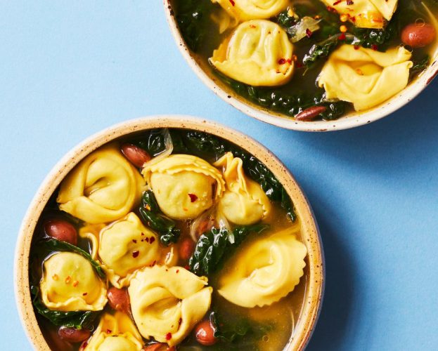 tortelloni with beans