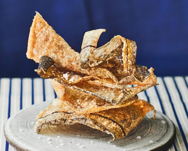 Crispy fish skin crackling