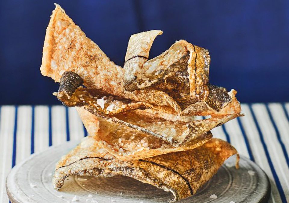 Crispy fish skin crackling