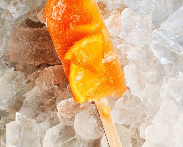 Aperol spritz ice lolly