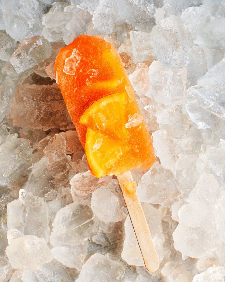 Aperol spritz ice lolly