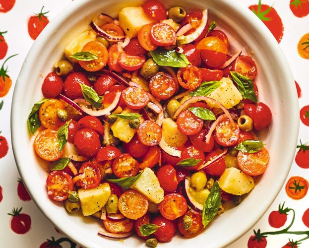 Insalata pantesca (Pantelleria- style cherry tomato salad)