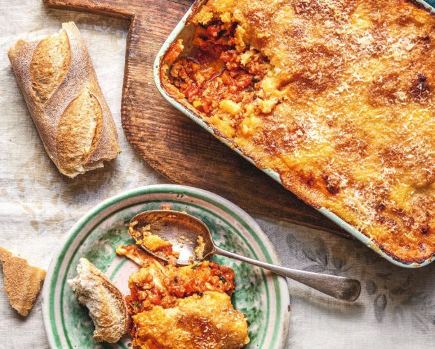 Lasagne di salsiccia piccante e polenta (spicy sausage and polenta lasagne)