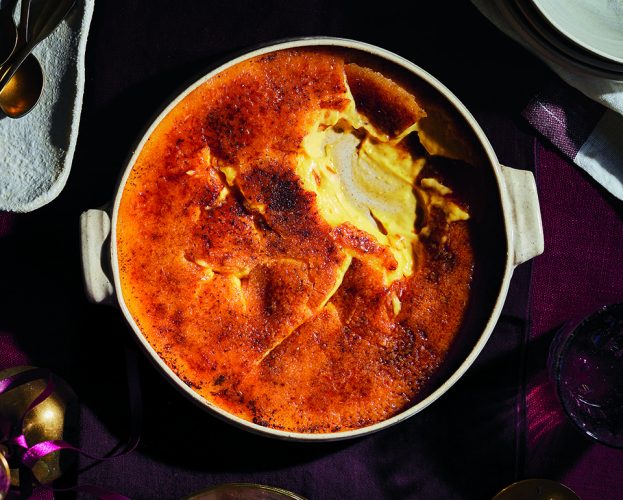 Passion fruit and coconut crème brûlée