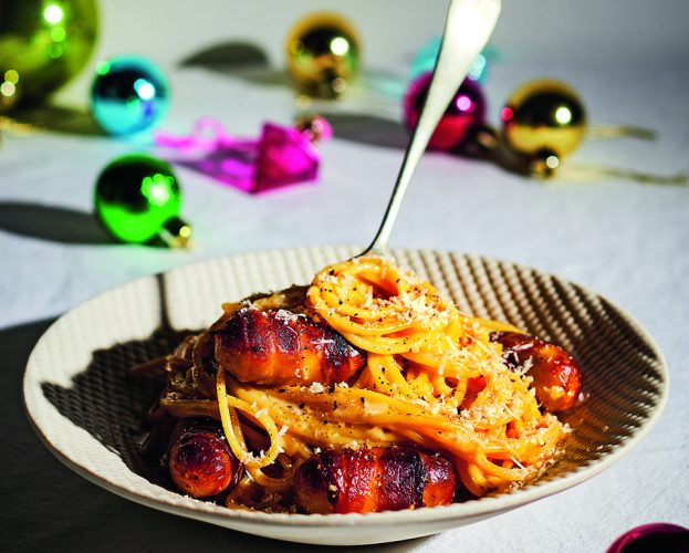 Pigs in blankets carbonara
