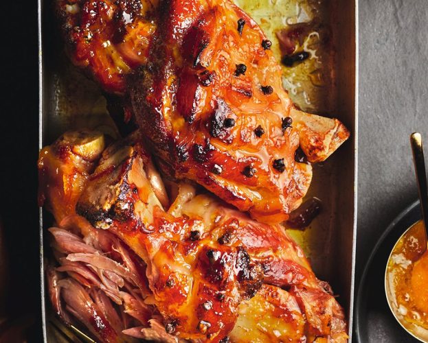 Nigella Lawson's ham hocks with mustard and marmalade recipe