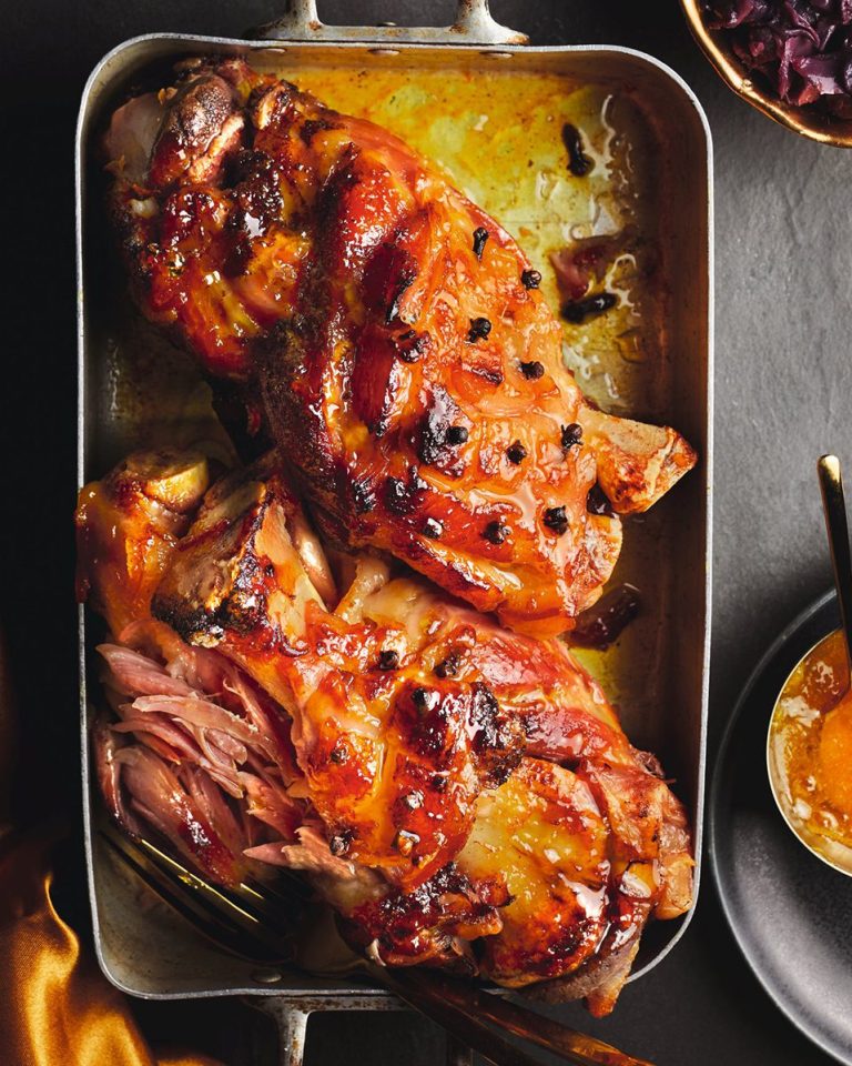 Nigella Lawson's ham hocks with mustard and marmalade recipe