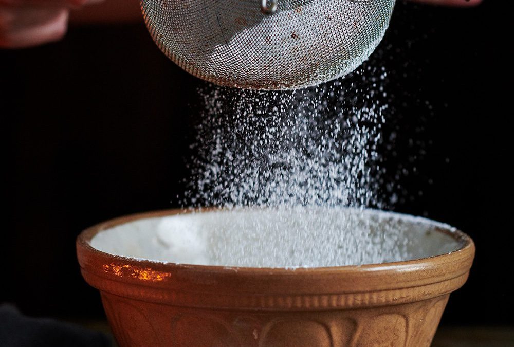 Sifting flour