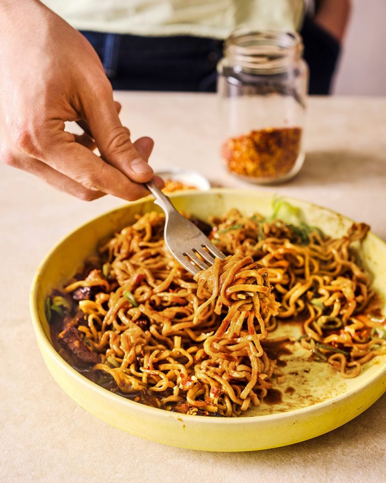 Calum Harris' kinda-carbonara vegan noodles