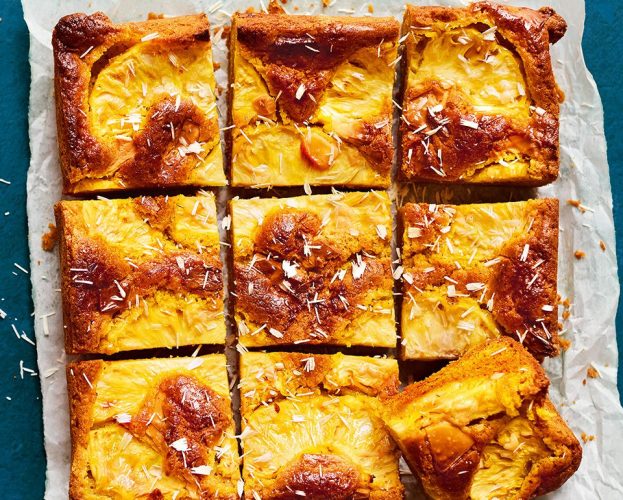 Spiced brown butter and pineapple blondies