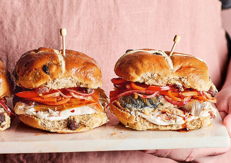 Hot cross bun mackerel sandwiches